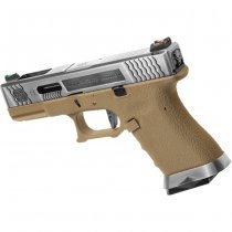 WE G-Force 19 SV Silver Barrel Gas Blow Back Pistol - Desert