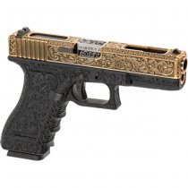 WE G18C Carved Pattern Gas Blow Back Pistol - Gold