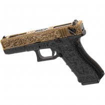 WE G18C Etched Gas Blow Back Pistol - Gold