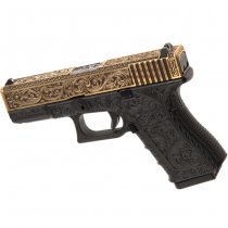 WE G19 Carved Pattern Gas Blow Back Pistol