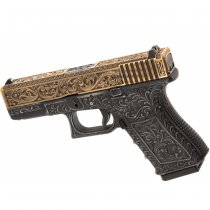 WE G19 Carved Pattern Gas Blow Back Pistol