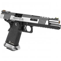 WE Hi-Capa 6 Force A Silver Barrel Gas Blow Back Pistol - Dual Tone