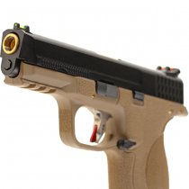 WE WET-05 BK Gold Barrel Gas Blow Back Pistol - Dark Earth