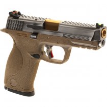 WE WET-05 SV Gold Barrel Gas Blow Back Pistol - Dark Earth